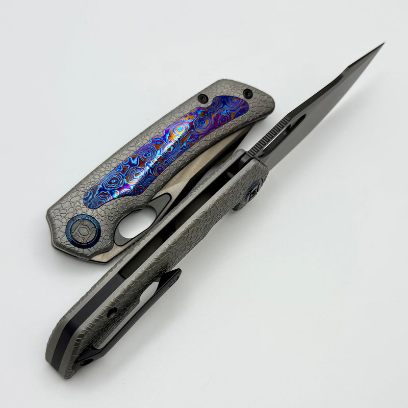 Kunwu Jericho Honeydew Texture Timascus Inlaid Titanium Handles & DLC
