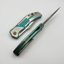 Kansept Knives Orion Green Anodized & Machined Titanium Handles w/ Milled S35VN K1089B4