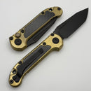 Microtech Marfione Select LUDT Gen III Naval Brass Carbon Fiber Inlaid Handles w/ DLC M390MK T/E 1136-1DLCTMS3