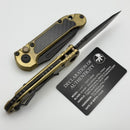 Microtech Marfione Select LUDT Gen III Naval Brass Carbon Fiber Inlaid Handles w/ DLC M390MK T/E 1136-1DLCTMS3