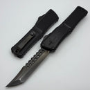Marfione Custom Knives Combat Troodon LT Gen III Hefted Aluminum black Handle w/ Flamed Accent & DLC Cracked Ice Hellhound
