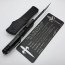 Marfione Custom Knives Combat Troodon LT Gen III Hefted Aluminum black Handle w/ Flamed Accent & DLC Cracked Ice Hellhound