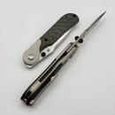 Kansept Knives Lichen Carbon Fiber Twill Handle & Stainless Liner w/ Stonewashed 154CM T2091A3