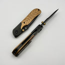 Kansept Knives Lichen Bronze Anodized Topo Aluminum Handles and Black Stainless Liners w/ Blackwash 154CM T2091A4