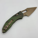 Pre-Owned Microtech Marfione Select Manual Stitch RAM LOK Antique Green Frag Titanium Handles & Bronze M390MK 169RL-13FRMS1