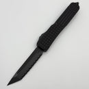 Pre-Owned Microtech Ultratech Delta Frag Fluted Tanto Full Serrated DLC w/ Nickel Boron Signature Series 123-3UT-DS