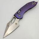 Pre-Owned Microtech Marfione Select Manual Stitch RAM LOK Purple Haze Titanium Handles & Stonewash M390MK w/ Double Vapor Blast/Blue Accents 169RL-10MS5