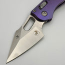 Pre-Owned Microtech Marfione Select Manual Stitch RAM LOK Purple Haze Titanium Handles & Stonewash M390MK w/ Double Vapor Blast/Blue Accents 169RL-10MS5