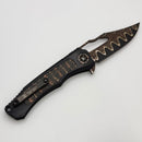 Pre-Owned Heretic Knives Custom Wraith V4 Manual w/ Snakeskin Carbon Fiber Inlays & Hand Ground Vegas Forge Damascus Bowie