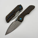 Kansept Knives Mini Lanza Tiger Stripe Titanium Handle w/ Damascus K1116A4