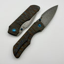 Kansept Knives Mini Lanza Tiger Stripe Titanium Handle w/ Damascus K1116A4
