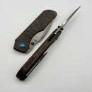Kansept Knives Mini Lanza Tiger Stripe Titanium Handle w/ Damascus K1116A4