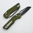 Microtech MSI RAM LOK Mini OD Green Fluted Aluminum Handles w/ Black M390MK 210M-1FLOD