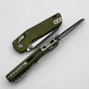 Microtech MSI RAM LOK Mini OD Green Fluted Aluminum Handles w/ Black M390MK 210M-1FLOD