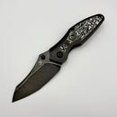 Kansept Knives Baba Yaga Blackwash Titanium & Black Nebula Carbon FIber w/ Blackwash 20CV K1074A3
