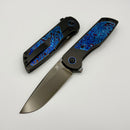 Kansept Knives Ptarmigan Blackwash Titanium & Timascus Handle w/ Mirror DLC S35VN K2055A1