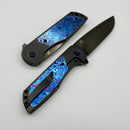 Kansept Knives Ptarmigan Blackwash Titanium & Timascus Handle w/ Mirror DLC S35VN K2055A1