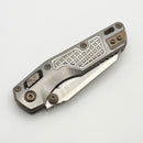 Microtech Marfione Select MSI RAM LOK Mini Frag Titanium Handles w/ Double Vapor Accents & Flamed Accents & Stonewash M390MK 210M-10FRMS5