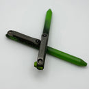 Heretic Knives Maverick Customs Scribe Flipper Black/Green Fade w/ Green Splatter Pen H083-BGF-GRNSP