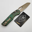 Microtech Marfione Select MSI RAM LOK Antique Green Frag Titanium Handles w/ Double Vapor Blast/Bronze Accents & Part Serrated Bronzed M390MK 210-14FRMS1