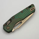 Microtech Marfione Select MSI RAM LOK Antique Green Frag Titanium Handles w/ Double Vapor Blast/Bronze Accents & Part Serrated Bronzed M390MK 210-14FRMS1