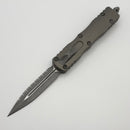 Microtech Dirac Natural Clear Handle w/ Full Serrated Apocalyptic D/E 225-12APNC