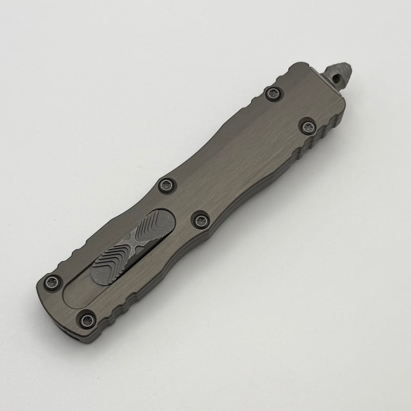 Microtech Dirac Natural Clear Handle w/ Full Serrated Apocalyptic D/E