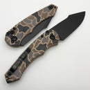 Heretic Knives Mini Pariah Auto Button Lock Duck Camo Handles w/ Black S/E MagnaCut H054-DC