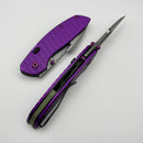 Kansept Knives Link Milled Purple Aluminum Handle w/ Damascus T1068H2