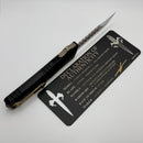 Marfione Custom Knives Combat Troodon LT Gen III Mirror Polished Hellhound w/ Black Handle & Bronze/Flamed Accents
