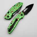 Kansept Knives Link Green Zombie Aluminum Handle w/ Blackwash 14C28N T1068H3