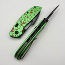 Kansept Knives Link Green Zombie Aluminum Handle w/ Blackwash 14C28N T1068H3