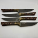 Microtech Steak 4 Piece Set Livewire Carbon Fiber/Bronze Ti Bolster Handle w/ DLC M390MK 3600B-1SETDLCLWCFS