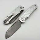 Tenable Knives Rango Silver Aluminum Handle w/ Damascus B1120A4