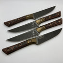 Microtech Steak 4 Piece Set Livewire Carbon Fiber/Bronze Ti Bolster Handle w/ DLC M390MK 3600B-1SETDLCLWCFS