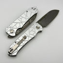 Tenable Knives Rango Silver Aluminum Handle w/ Damascus B1120A4