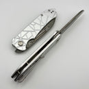 Tenable Knives Rango Silver Aluminum Handle w/ Damascus B1120A4