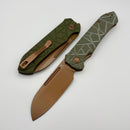 Tenable Knives Rango Olive Green G-10 Handle w/ Rose Gold 14C28N B1120A2