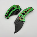 Kansept Knives Wasp Green Aluminum & Red Splatter w/ Blackwash 154CM T2144F8