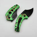 Kansept Knives Wasp Green Aluminum & Red Splatter w/ Blackwash 154CM T2144F8