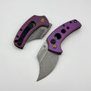Kansept Knives Wasp Purple Anodized Titanium w/ Damascus T2144F6