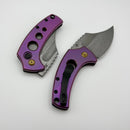 Kansept Knives Wasp Purple Anodized Titanium w/ Damascus T2144F6