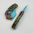 Kansept Knives Wasp Jade G-10 Purple Undead Handle w/ Light Blue 154CM T2144F5