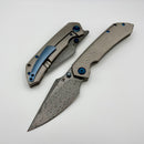 Kansept Knives Fenrir Water Ripple Titanium Handle w/ Damascus K1034C4