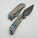 Kansept Knives Fenrir Water Ripple Titanium Handle w/ Damascus K1034C4