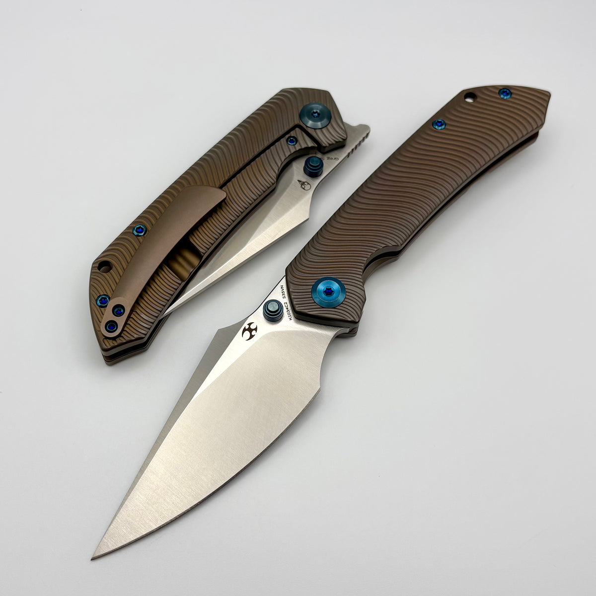 Kansept Knives Fenrir Bronze Anodized Water Ripple Titanium Handle w/