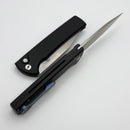 Pro-Tech Chaves Knives Scapegoat Full Size Auto Black Aluminum Handles w/ Black Lip Pearl Button & Stonewash MagnaCut