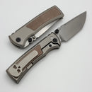 Chaves Redencion Street El chicano Micarta Inlaid Integral Titanium Handle & Satin Chisel Tanto M390