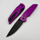 Pro-Tech TR-3 Integrity Manual Purple Aluminum Handles w/ Black Lip Pearl Button & DLC MagnaCut INT1103-LTD Purple