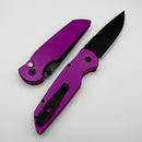 Pro-Tech TR-3 Integrity Manual Purple Aluminum Handles w/ Black Lip Pearl Button & DLC MagnaCut INT1103-LTD Purple
